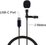 ⁦Microphone cravate professionnel USB-C de 2 m à condensateur sphérique - ميكروفون جودة صوت احترافية كابل بطول 2 متر⁩ - الصورة ⁦2⁩