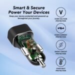 ⁦Chargeur de voiture à 3 ports avec câble de charge 3 en 1 intégré (Lightning/Type-C/Micro USB) - شاحن سيارة⁩ - الصورة ⁦7⁩