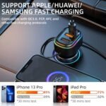 ⁦Chargeur de voiture à 3 ports avec câble de charge 3 en 1 intégré (Lightning/Type-C/Micro USB) - شاحن سيارة⁩ - الصورة ⁦8⁩