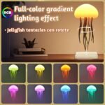 ⁦Lampe de chevet méduse à dégradé RGB avec tentacules animés - مصباح قنديل البحر⁩ - الصورة ⁦2⁩