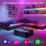 ⁦Bande LED RGB tube 360° numérique 5m 16mm USB 5V App Control - شريط إضاءة ملونة⁩ - الصورة ⁦2⁩