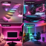 ⁦Bande LED RGB tube 360° numérique 5m 16mm USB 5V App Control - شريط إضاءة ملونة⁩ - الصورة ⁦4⁩