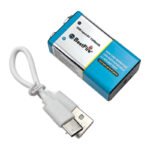 Pile rechargeable USB type C 9V 1200mWh en lithium BestFire - بطارية ليثيوم قابلة لإعادة الشحن