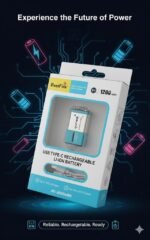 ⁦Pile rechargeable USB type C 9V 1200mWh en lithium BestFire - بطارية ليثيوم قابلة لإعادة الشحن⁩ - الصورة ⁦6⁩