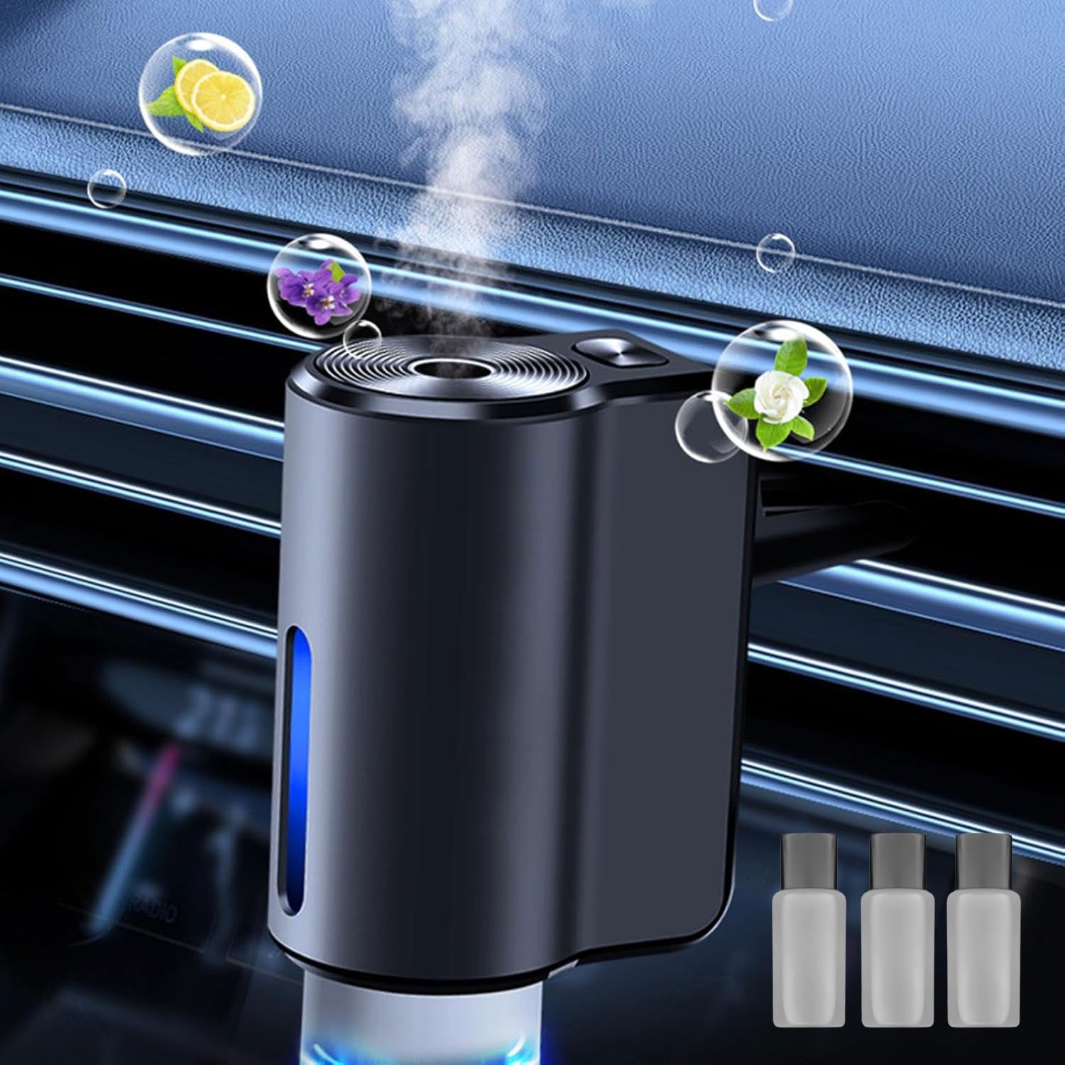 1776076888527_qw85nx42_intelig-aroma-cnc Diffuseur d'huile intelligent à clip sortie de climatisation avec 3 recharge - طقم معطر سيارة - الصورة 1