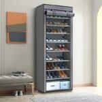 ⁦Étagère à chaussures à 9 niveaux avec couvercle anti-poussière - خزانة أحذية 9 طبقات⁩ - الصورة ⁦2⁩