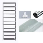 ⁦Étagère à chaussures à 9 niveaux avec couvercle anti-poussière - خزانة أحذية 9 طبقات⁩ - الصورة ⁦5⁩