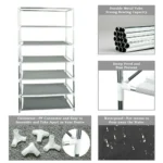 ⁦Étagère à chaussures à 9 niveaux avec couvercle anti-poussière - خزانة أحذية 9 طبقات⁩ - الصورة ⁦4⁩