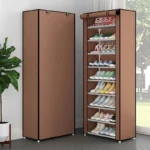 ⁦Étagère à chaussures à 9 niveaux avec couvercle anti-poussière - خزانة أحذية 9 طبقات⁩ - الصورة ⁦7⁩