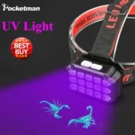 ⁦Lampe Frontale LED Rechargeable avec UV SQ-818-UV - مصباح الرأس القابل للشحن بإضاءة مزدوجة⁩ - الصورة ⁦7⁩