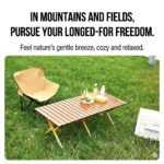 ⁦Table de Camping Pliante en Aluminium avec Design Grain de Bois - طاولة تخييم ألمنيوم قابلة للطي بتصميم خشبي⁩ - الصورة ⁦9⁩