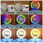 ⁦Anneau Lumineux LED RGB et Ventilateur avec Support Flexible - مصباح حلقة للتصوير الاحترافي مع مروحة⁩ - الصورة ⁦10⁩