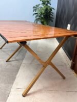 ⁦Table de Camping Pliante en Aluminium avec Design Grain de Bois - طاولة تخييم ألمنيوم قابلة للطي بتصميم خشبي⁩ - الصورة ⁦8⁩