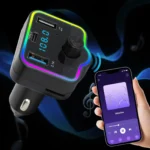 ⁦Transmetteur FM Bluetooth et Chargeur de Voiture 12-24V - شاحن متعدد المنافذ للسيارات والشاحنات⁩ - الصورة ⁦4⁩