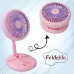 ⁦Ventilateur Pliable Rechargeable avec Support Téléphone - مروحة مكتب ويد قابلة للطي مع حامل هاتف⁩ - الصورة ⁦4⁩