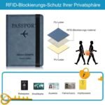 ⁦Porte-passeport en cuir à bande élastique - حافظة جواز سفر جلدية مزودة بشريط مطاطي⁩ - الصورة ⁦2⁩
