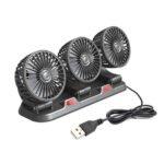 ⁦Ventilateur de Voiture USB Haute Vitesse 360° Réglable 3 Têtes 12/ 24 V - مروحة سيارة قابلة للتعديل بزاوية 360 درجة بثلاثة رؤوس⁩ - الصورة ⁦2⁩