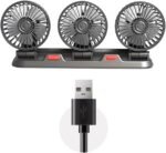 ⁦Ventilateur de Voiture USB Haute Vitesse 360° Réglable 3 Têtes 12/ 24 V - مروحة سيارة قابلة للتعديل بزاوية 360 درجة بثلاثة رؤوس⁩ - الصورة ⁦3⁩