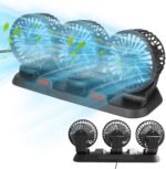 Ventilateur de Voiture USB Haute Vitesse 360° Réglable 3 Têtes 12/ 24 V - مروحة سيارة قابلة للتعديل بزاوية 360 درجة بثلاثة رؤوس