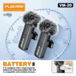 ⁦Microphone cravate sans fil Plokama VM-20 2,4 GHz - ارتقِ بصوتك إلى المستوى الاحترافي مع ميكروفون اللاسلكي المزدوج⁩ - الصورة ⁦7⁩