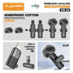 ⁦Microphone cravate sans fil Plokama VM-20 2,4 GHz - ارتقِ بصوتك إلى المستوى الاحترافي مع ميكروفون اللاسلكي المزدوج⁩ - الصورة ⁦3⁩