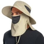 Chapeau de protection solaire printemps-été avec couvrant le visage - قبعة للحماية من الشمس بتصميم شال تغطي الوجه