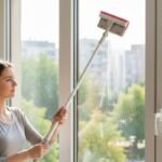 ⁦Balai Frottoir Vitre FIRLA avec Tête Rotative - ممسحة الزجاج برأس دوار ومقبض طويل⁩ - الصورة ⁦3⁩