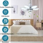 ⁦Ventilateur de Plafond Lumineux à Douille avec Télécommande - مروحة السقف الذكية 2 في 1 مع إضاءة قوية بقاعدة⁩ - الصورة ⁦4⁩