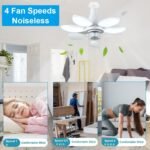 ⁦Ventilateur de Plafond Lumineux à Douille avec Télécommande - مروحة السقف الذكية 2 في 1 مع إضاءة قوية بقاعدة⁩ - الصورة ⁦7⁩