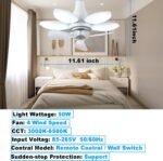 ⁦Ventilateur de Plafond Lumineux à Douille avec Télécommande - مروحة السقف الذكية 2 في 1 مع إضاءة قوية بقاعدة⁩ - الصورة ⁦8⁩