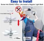 ⁦Ventilateur de Plafond Lumineux à Douille avec Télécommande - مروحة السقف الذكية 2 في 1 مع إضاءة قوية بقاعدة⁩ - الصورة ⁦9⁩