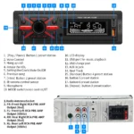 ⁦Autoradio MP3 Multimedia Player 1 DIN Bluetooth - جهاز راديو ومشغل وسائط السيارات مزود ببلوتوث⁩ - الصورة ⁦10⁩