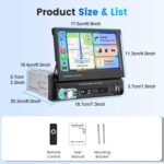 ⁦Autoradio Rétractable Tactile 7 Pouces Wireless CarPlay Android Auto 32+2GB - راديو السيارة الذكي بنظام أندرويد وشاشة 7 بوصة قابلة للطي⁩ - الصورة ⁦8⁩