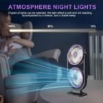 ⁦Ventilateur de Bureau Double Tête Rechargeable USB - مروحة المكتب المكتبية المزدوجة بـ 3 سرعات⁩ - الصورة ⁦7⁩