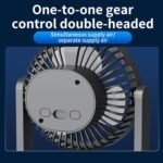 ⁦Ventilateur de Bureau Double Tête Rechargeable USB - مروحة المكتب المكتبية المزدوجة بـ 3 سرعات⁩ - الصورة ⁦8⁩