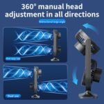 ⁦Ventilateur de Bureau Double Tête Rechargeable USB - مروحة المكتب المكتبية المزدوجة بـ 3 سرعات⁩ - الصورة ⁦6⁩