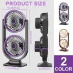 ⁦Ventilateur de Bureau Double Tête Rechargeable USB - مروحة المكتب المكتبية المزدوجة بـ 3 سرعات⁩ - الصورة ⁦2⁩