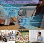 ⁦Ventilateur de Bureau Double Tête Rechargeable USB - مروحة المكتب المكتبية المزدوجة بـ 3 سرعات⁩ - الصورة ⁦10⁩