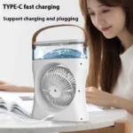 ⁦Ventilateur Brumisateur de Bureau Portable USB avec Éclairage - مروحة المكتب الذكية برذاذ الماء والترطيب بـ 3 سرعات⁩ - الصورة ⁦5⁩