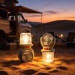 ⁦Lanterne et Ventilateur de Camping Solaire Rechargeable - فانوس ومروحة التخييم بالطاقة الشمسية 2 في 1⁩ - الصورة ⁦5⁩