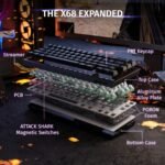 ⁦Clavier Gaming Magnétique ATTACK SHARK X68HE 60% avec Rapid Trigger et 8000Hz - لوحة مفاتيح المغناطيسية⁩ - الصورة ⁦4⁩