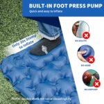 ⁦Matelas de Camping Gonflable Portable - فراش التخييم الهوائي القابل للنفخ بالقدم مع وسادة مدمجة⁩ - الصورة ⁦7⁩