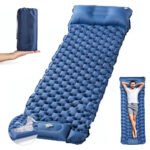 Matelas de Camping Gonflable Portable - فراش التخييم الهوائي القابل للنفخ بالقدم مع وسادة مدمجة