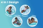 ⁦Hamac de Piscine Gonflable Multifonction 4-en-1 avec Siège en Maille - عوامة مسبح هوائية 4 في 1 بنسيج شبكي⁩ - الصورة ⁦5⁩