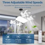 ⁦Ventilateur de Plafond Lumineux Design Drone E27 avec Télécommande - مروحة إضاءة ذكية بتصميم طائرة درون مع يد تحكم⁩ - الصورة ⁦2⁩