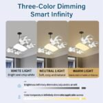 ⁦Ventilateur de Plafond Lumineux Design Drone E27 avec Télécommande - مروحة إضاءة ذكية بتصميم طائرة درون مع يد تحكم⁩ - الصورة ⁦3⁩