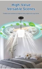 ⁦Ventilateur de Plafond Lumineux Design Drone E27 avec Télécommande - مروحة إضاءة ذكية بتصميم طائرة درون مع يد تحكم⁩ - الصورة ⁦7⁩