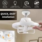 ⁦Ventilateur de Plafond Lumineux E27 avec Éclairage RGB et Télécommande - مروحة السقف الذكية إضاءة ملونة مع ريموت⁩ - الصورة ⁦10⁩
