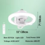 ⁦Ventilateur de Plafond Lumineux E27 avec Éclairage RGB et Télécommande - مروحة السقف الذكية إضاءة ملونة مع ريموت⁩ - الصورة ⁦11⁩
