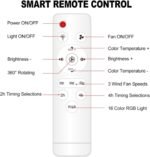 ⁦Ventilateur de Plafond Lumineux E27 avec Éclairage RGB et Télécommande - مروحة السقف الذكية إضاءة ملونة مع ريموت⁩ - الصورة ⁦9⁩